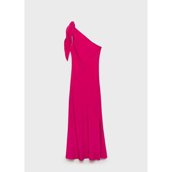 MANGO - Asymmetrical dress with knot strap strawberry - 8 - Woman MANGO - Asymmetrical dress with knot strap strawberry - 8 - Woman